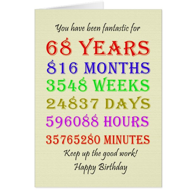 68.º cumpleaños (Frente)