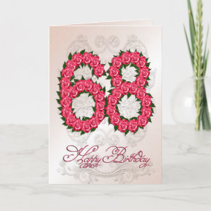 68.a tarjeta de cumpleaños con los rosas y las