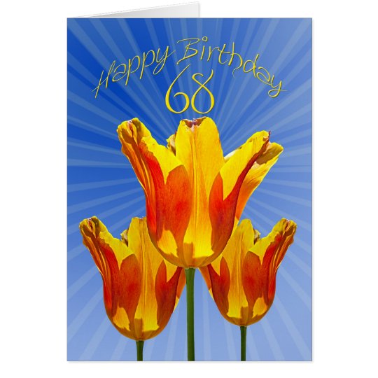68.o Tarjeta de cumpleaños, tulipanes por completo