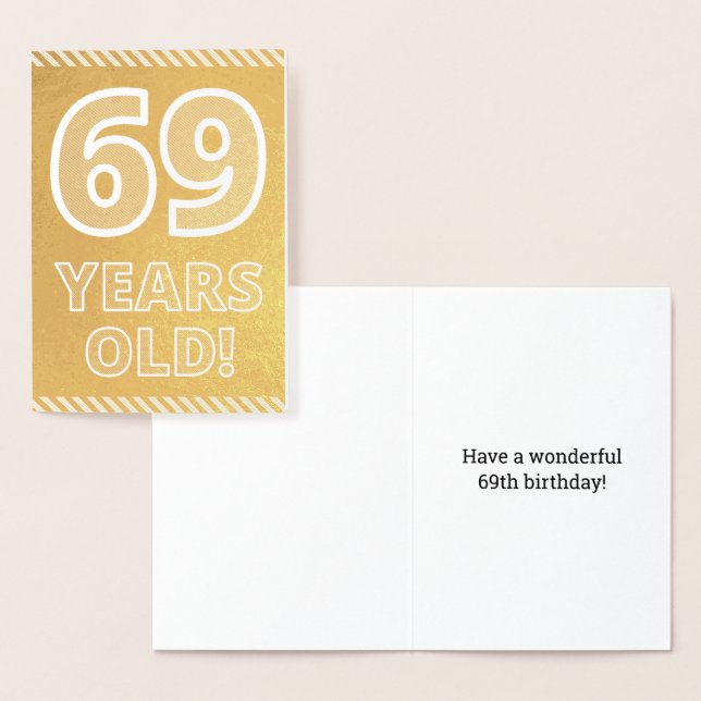 69º cumpleaños: audaz "¡69 años!" Tarjeta de Relie (Demostración)