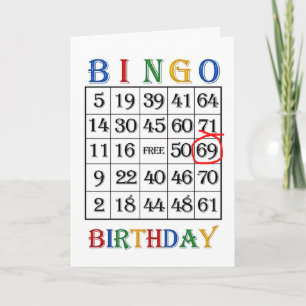 69.ª tarjeta de bingo de cumpleaños