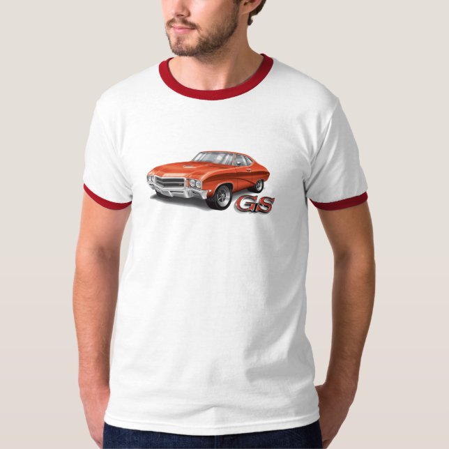 69 Buick GS en rojo en camiseta del campanero (Anverso)