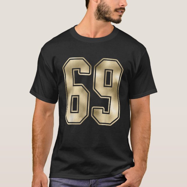 69 Contorno Número 69 Estilo de Jersey para aficio (Anverso)