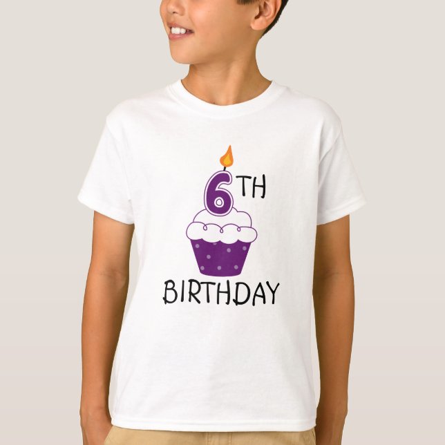 6.ª camiseta de cumpleaños para niños (Anverso)