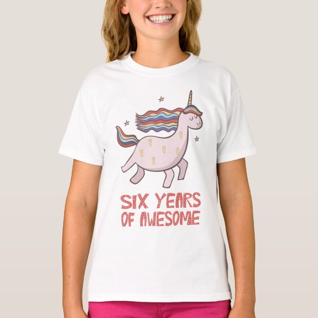 6.ª camiseta de regalo de cumpleaños seis años de  (Anverso)