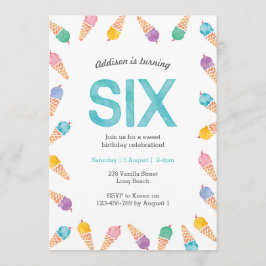 6.ª fiesta de cumpleaños | Invitación a la helada