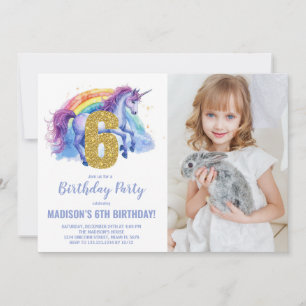 6.ª foto de invitaciones de cumpleaños de Rainbow