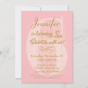 6.ª invitación a Chicas de cumpleaños Corazones de