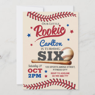 6.ª Invitación de cumpleaños de Béisbol
