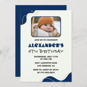 6.ª invitación de cumpleaños Foto simple de Boy Na