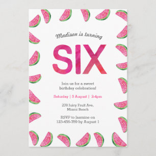 6.ª invitación de cumpleaños   rosa de la sandía t