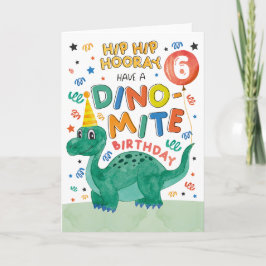 6.ª Tarjeta de cumpleaños de Dinosaurio | Dinosaur