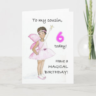 6.ª tarjeta de cumpleaños para un primo - Hada neg
