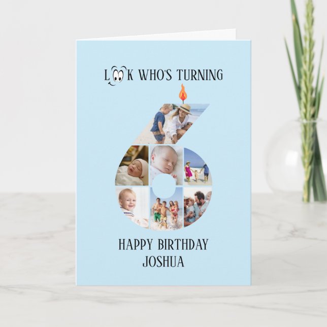6.ª tarjeta de foto de cumpleaños (Anverso)