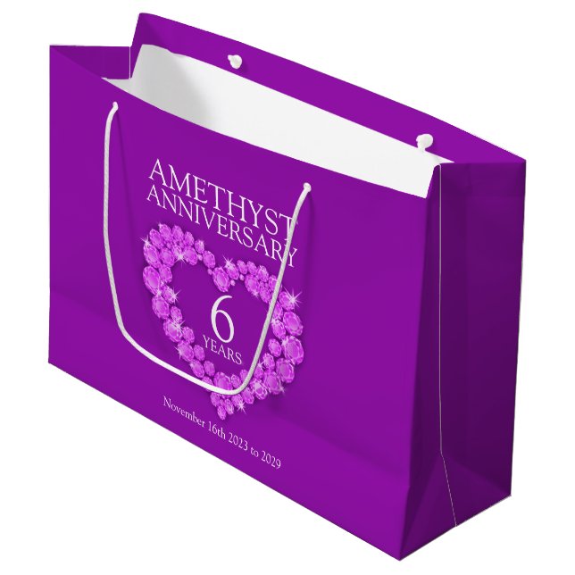 6.º aniversario de boda, amethyst foto bolsa morad (Angulo Anverso)
