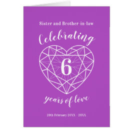 6.º aniversario de boda tarjeta personalizada amet