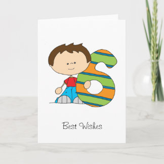 6.º cumpleaños - Tarjeta de felicitación - niño