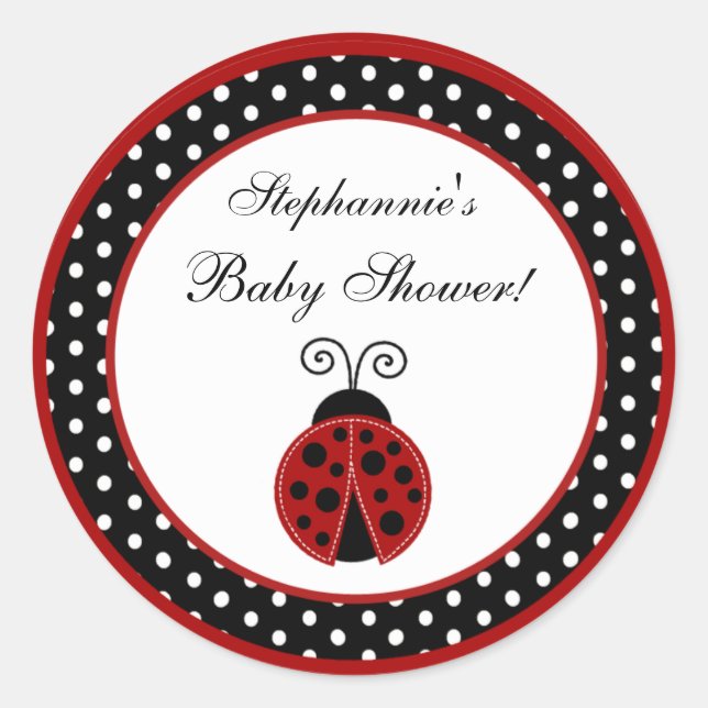 6 - 3" Favorito Pegatinas Ladybug Rojo (Anverso)