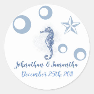 6 - 3" Pegatinas favoritos Marahorse Sea Ocean Bea