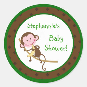6 - 3" Pegatinas favoritos Mono Swing Jungle Safar