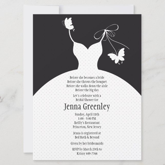 6,5 x 8,75" invitación nupcial elegante de la (Anverso)