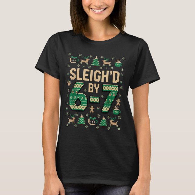 6-7 Christmas Ugly Sweater Six Seven Xmas 67 Meme  (Anverso)