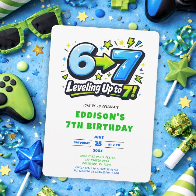 6 7 Invitación de cumpleaños de Seven de moda (Subido por el creador)