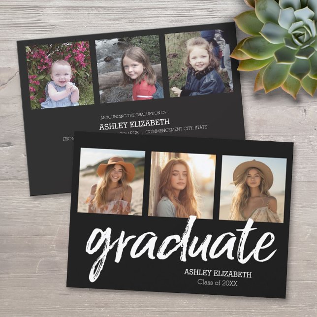 6 Anuncio de graduación de moda fotográfica (Custom Graduation Announcement)