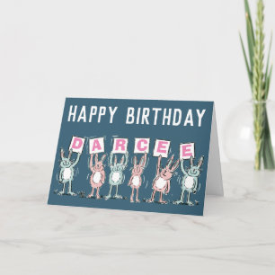 6 Carta Nombre feliz tarjeta de cumpleaños