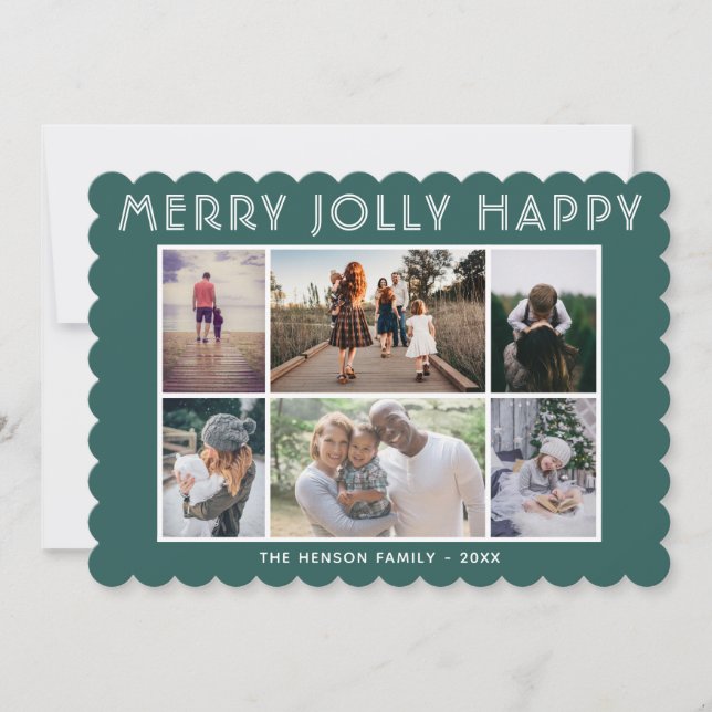 6 Colaje de Fotos Feliz Alegre Navidad  (Anverso)
