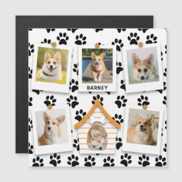 6 Collage de fotos Añadir nombre Dog House Magneti