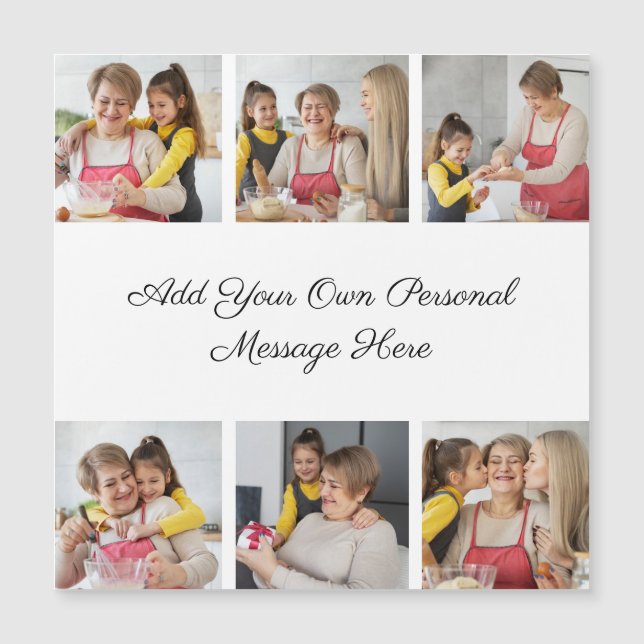 6 Collage de fotos Añadir tu tarjeta magnética de  (Anverso)