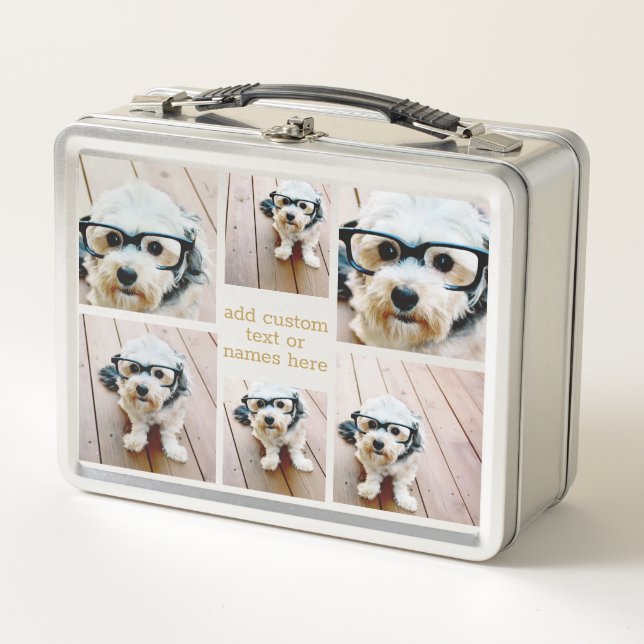 6 Collages de fotos Minimalistas - Cuadrícula dora (Anverso)