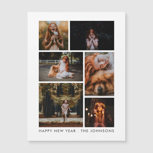 6 feriado de Año Nuevo personalizado de Collage de (Anverso)
