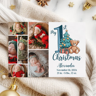 6 Foto Blue Teddy Baby Primer Navidad