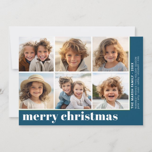 6 Foto Desplazada - Feliz Navidad - Azul (Anverso)