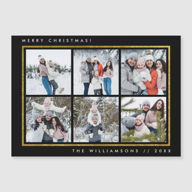 6 fotos de Personalizados| Navidad Black & Gold Me (Anverso)