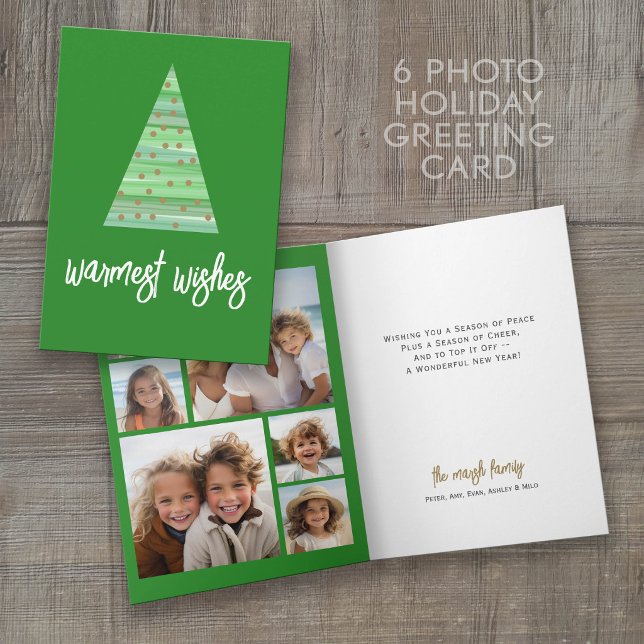 6 Fotos - Felicidades Adornos de árbol de Navidad (6 Photo Christmas Greeting Card)