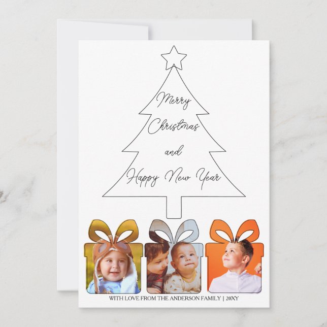 6 Fotos: Navidad moderna única en blanco y negro (Anverso)