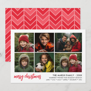 6 Fotos Script Feliz Navidad - Borde Blanco Rojo