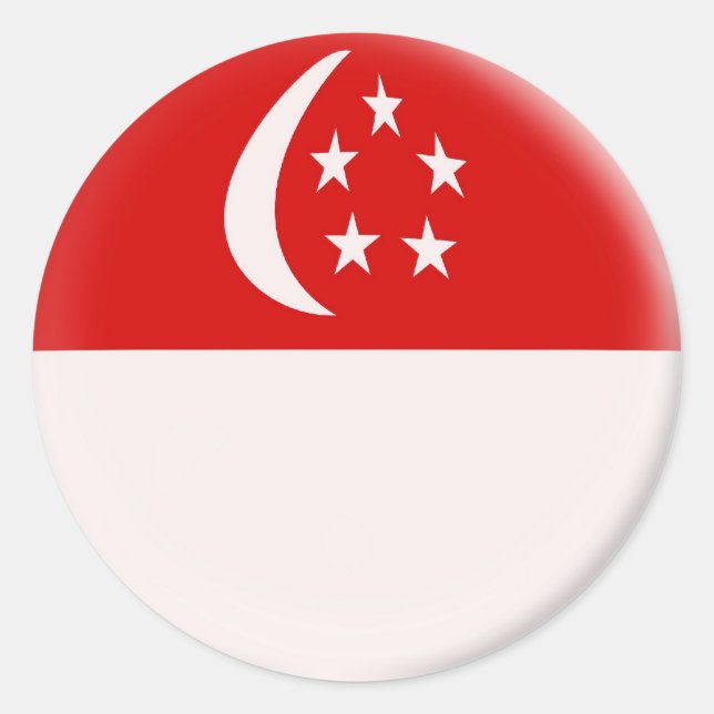 6 grandes pegatinas Bandera de Singapur (Anverso)