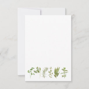 6 HERBS 3.5x5 en blanco Tarjeta plana