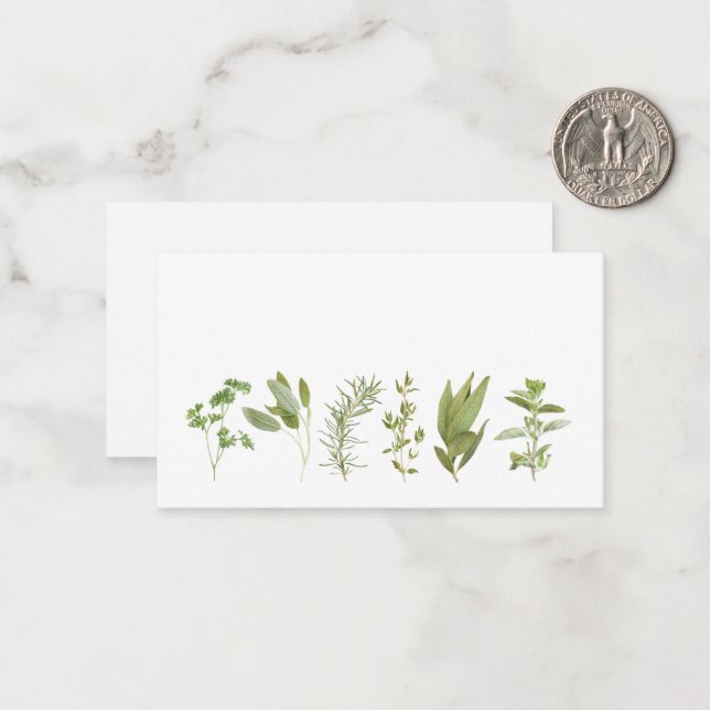 6 HERBS FRESCOS Tarjeta de nota plana 3.5x2 (Anverso/Reverso In Situ)