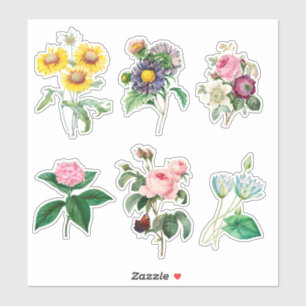 6 Hermosas flores para el Pegatina Scrapbooking