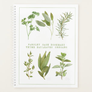 6 HIERBAS FRESAS Planificador / Calendario 8.5x11
