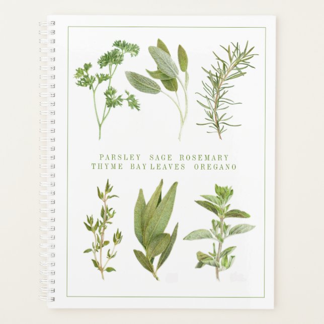 6 HIERBAS FRESAS Planificador / Calendario 8.5x11 (Anverso)