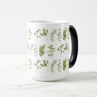 6 HIERBAS FRESAS Taza Mágica Transformadora Alta (