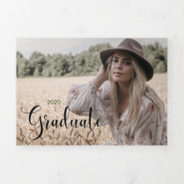 6 Invitación triple de graduación fotográfica