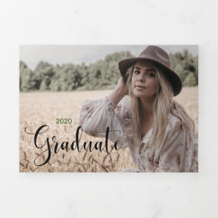 6 Invitación triple de graduación fotográfica