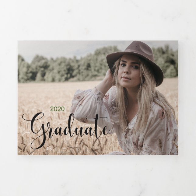 6 Invitación triple de graduación fotográfica (Foto de portada)